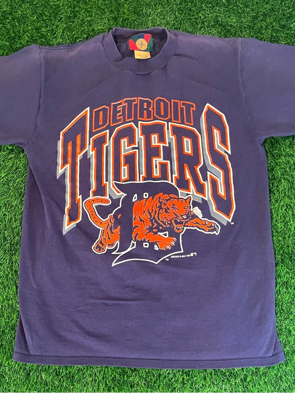 Vintage 90s 1991 Jostens Detroit Tigers MLB T-Shirt Mens M Fits Like Mens Small